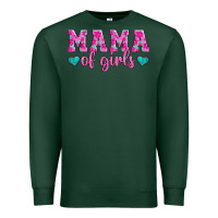 Sports Green mama of girls floral pattern turquoise heart Premium Sweatshirt - Jasminsmagicworld