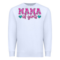 White mama of girls floral pattern turquoise heart Premium Sweatshirt - Jasminsmagicworld