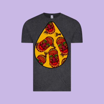 African Masks Teardrop  5 Vintage Tee Designed By Bundleandbundleshop