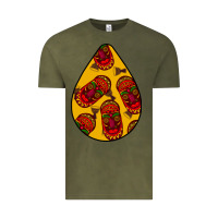 Vintage Olive african masks teardrop  5 Vintage Tee - BundleAndBundleShop