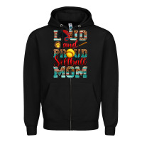 Black loud and proud softball mom Zipper Hoodie - RanaPortraitStore
