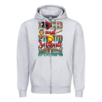 Heather Grey loud and proud softball mom Zipper Hoodie - RanaPortraitStore