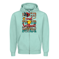 Seafoam loud and proud softball mom Zipper Hoodie - RanaPortraitStore