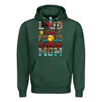Sports Green loud and proud softball mom Zipper Hoodie - RanaPortraitStore
