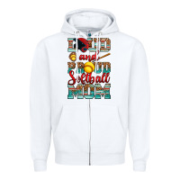 White loud and proud softball mom Zipper Hoodie - RanaPortraitStore