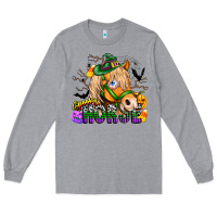 Heather Grey spooky horse Long Sleeve Tee - CowhideDigitalArt
