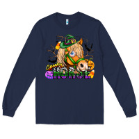 Navy spooky horse Long Sleeve Tee - CowhideDigitalArt