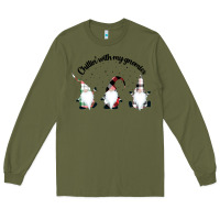 Army Green chillin' with my gnomies for light Long Sleeve Tee - artisFamous