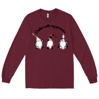 Burgundy chillin' with my gnomies for light Long Sleeve Tee - artisFamous