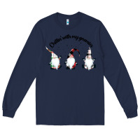 Navy chillin' with my gnomies for light Long Sleeve Tee - artisFamous