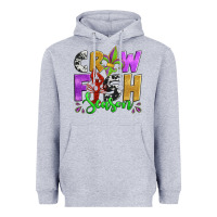Heather Grey crawfish season mardi gras carnival fleur de lis Heavyweight Hoodie - Jasminsmagicworld