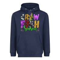 Navy crawfish season mardi gras carnival fleur de lis Heavyweight Hoodie - Jasminsmagicworld