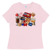Bubblegum Pink postal worker coffee cups Ladies Tee - FaDigitalArtStudio