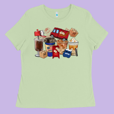 Postal Worker Coffee Cups Ladies Tee Designed By Fadigitalartstudio