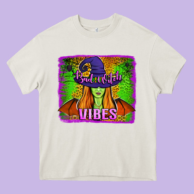Bad Witch Vibes Heavy Core Tee Designed By Jasminsmagicworld