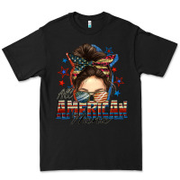 Black All American nana messy bun Premium Tee - FaDigitalArtStudio
