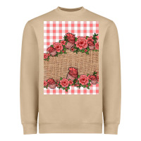 Mushroom valentines day burlap background Heavyweight Sweatshirt - Jasminsmagicworld