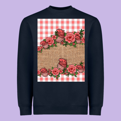 Valentines Day Burlap Background Heavyweight Sweatshirt Designed By Jasminsmagicworld