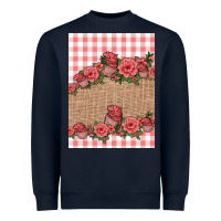 Navy valentines day burlap background Heavyweight Sweatshirt - Jasminsmagicworld