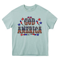 Arona 4 july god bless america western Heavy Core Tee - CowCowDesign
