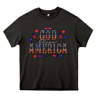 Asphalt 4 july god bless america western Heavy Core Tee - CowCowDesign