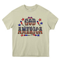 Mossy 4 july god bless america western Heavy Core Tee - CowCowDesign