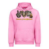 Fuchsia Pink Peace Love Missouri Urban Hoodie - Jasminsmagicworld