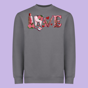 Valentines Day Dental Love Heavyweight Sweatshirt Designed By Ranaportraitstore