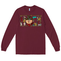 Burgundy noel snowman christmas Long Sleeve Tee - CowhideDigitalArt