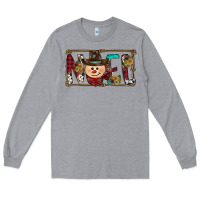 Heather Grey noel snowman christmas Long Sleeve Tee - CowhideDigitalArt