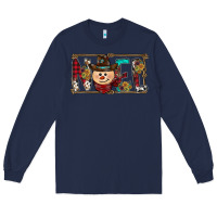 Navy noel snowman christmas Long Sleeve Tee - CowhideDigitalArt