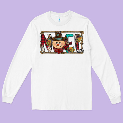 Noel Snowman Christmas Long Sleeve Tee Designed By Cowhidedigitalart