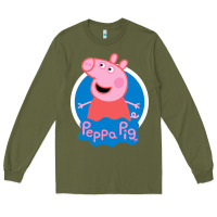 Army Green peppa pig Long Sleeve Tee - artisFamous