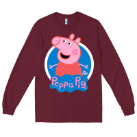Burgundy peppa pig Long Sleeve Tee - artisFamous