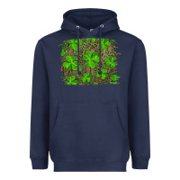 Navy st patrick's day shamrock and leopard distressed Heavyweight Hoodie - RanaPortraitStore