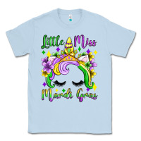 Dusty Blue little miss mardi gras unicorn  olivia Classic Tee - OliviaCreatesArt