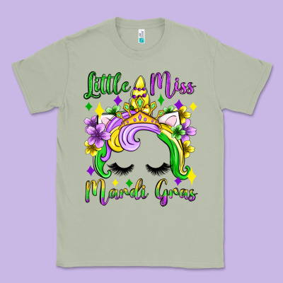 Little Miss Mardi Gras Unicorn  Olivia Classic Tee Designed By Oliviacreatesart