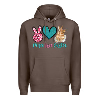 Coffee peace love easter with bunny and butterfly Premium Hoodie - Artiststas