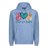 Peace Love Easter With Bunny And Butterfly Premium Hoodie | Teevron