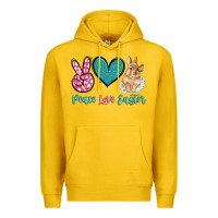 Lemon peace love easter with bunny and butterfly Premium Hoodie - Artiststas