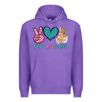 Purple peace love easter with bunny and butterfly Premium Hoodie - Artiststas