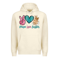 Sandshell peace love easter with bunny and butterfly Premium Hoodie - Artiststas