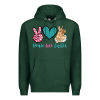 Sports Green peace love easter with bunny and butterfly Premium Hoodie - Artiststas