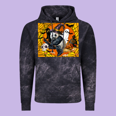Panda Halloween Vintage Hoodie Designed By Lillyallendesigns