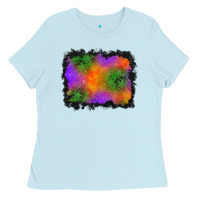 Baby Blue halloween stars background Ladies Tee - BundleAndBundleShop