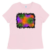 Bubblegum Pink halloween stars background Ladies Tee - BundleAndBundleShop