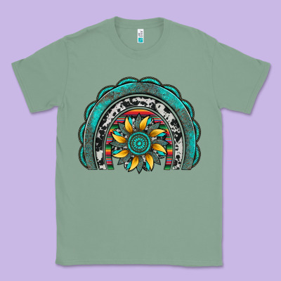 Gemstone Sunflower  Rainbow Classic Tee Designed By Artiststas