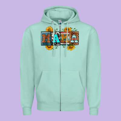 License Letters Western Mama Zipper Hoodie Designed By Ranaportraitstore