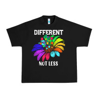 Black Different Not Less Daisy Autism Puzzle Urban Heavy Tee - CowhideDigitalArt