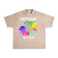 French Oak Different Not Less Daisy Autism Puzzle Urban Heavy Tee - CowhideDigitalArt